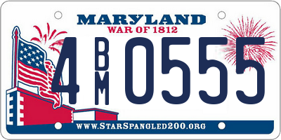 MD license plate 4BM0555