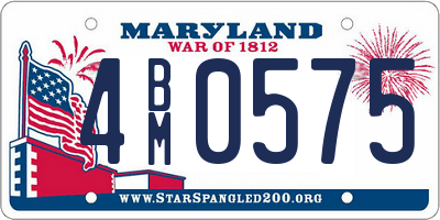 MD license plate 4BM0575