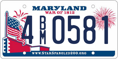 MD license plate 4BM0581
