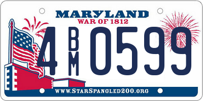 MD license plate 4BM0599