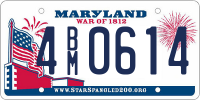 MD license plate 4BM0614