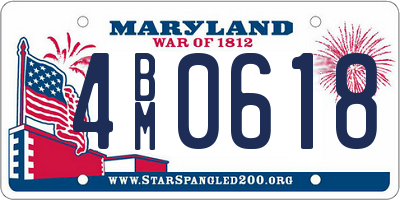 MD license plate 4BM0618