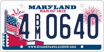 MD license plate 4BM0640