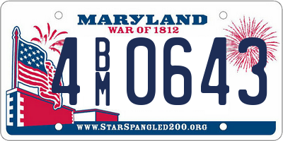 MD license plate 4BM0643