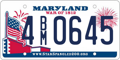 MD license plate 4BM0645