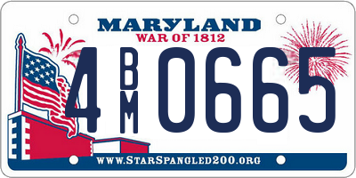 MD license plate 4BM0665