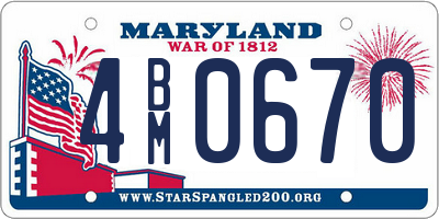MD license plate 4BM0670