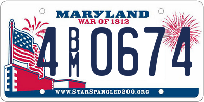 MD license plate 4BM0674