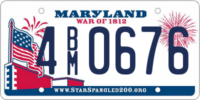 MD license plate 4BM0676