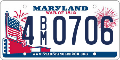 MD license plate 4BM0706