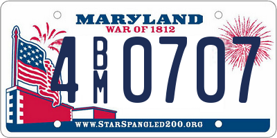 MD license plate 4BM0707