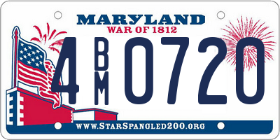 MD license plate 4BM0720