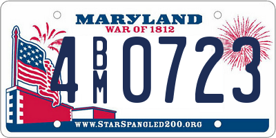MD license plate 4BM0723