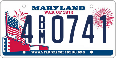 MD license plate 4BM0741