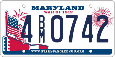 MD license plate 4BM0742