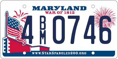 MD license plate 4BM0746