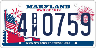 MD license plate 4BM0759