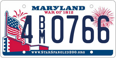 MD license plate 4BM0766
