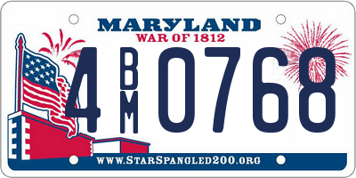 MD license plate 4BM0768