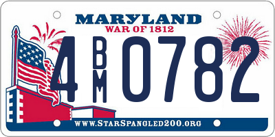 MD license plate 4BM0782