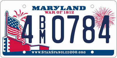 MD license plate 4BM0784