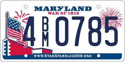 MD license plate 4BM0785