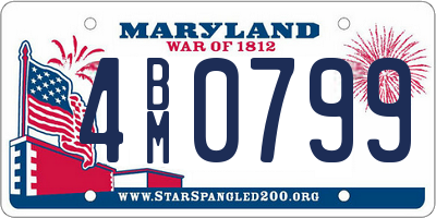 MD license plate 4BM0799
