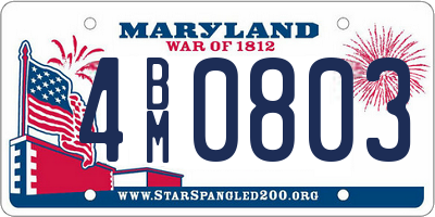 MD license plate 4BM0803