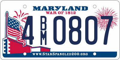 MD license plate 4BM0807