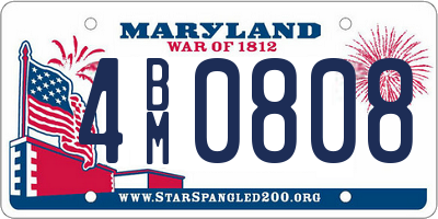 MD license plate 4BM0808