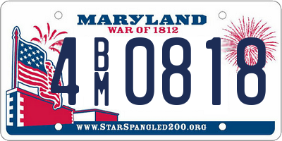 MD license plate 4BM0818