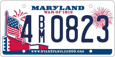 MD license plate 4BM0823