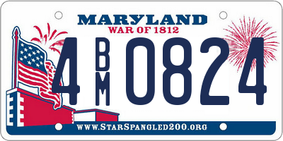 MD license plate 4BM0824