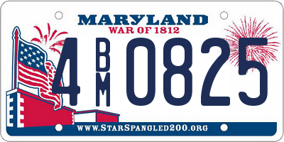 MD license plate 4BM0825