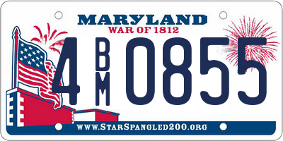MD license plate 4BM0855
