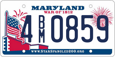 MD license plate 4BM0859