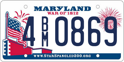 MD license plate 4BM0869
