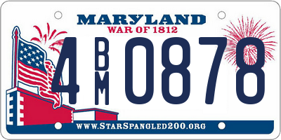 MD license plate 4BM0878
