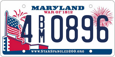 MD license plate 4BM0896