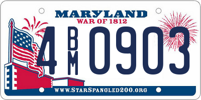MD license plate 4BM0903