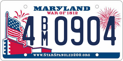 MD license plate 4BM0904