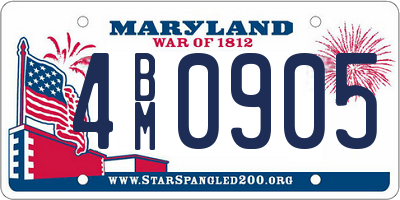 MD license plate 4BM0905