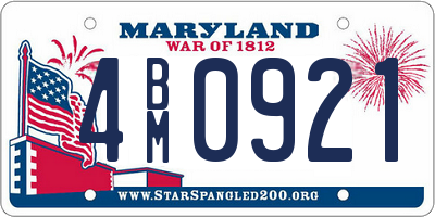 MD license plate 4BM0921