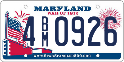 MD license plate 4BM0926