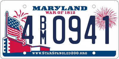 MD license plate 4BM0941