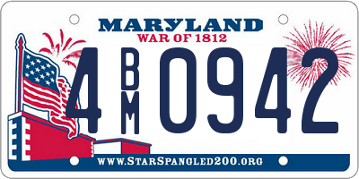 MD license plate 4BM0942