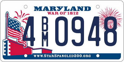 MD license plate 4BM0948