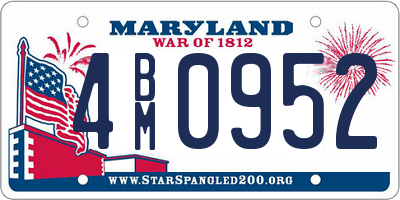 MD license plate 4BM0952