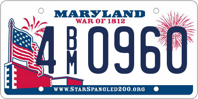MD license plate 4BM0960