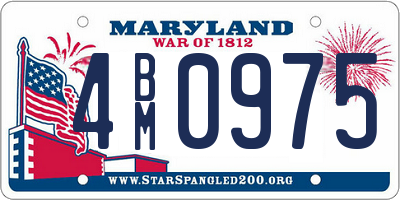 MD license plate 4BM0975